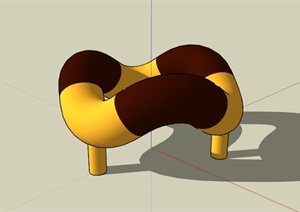 现代软管雕塑设计SU(草图大师)模型