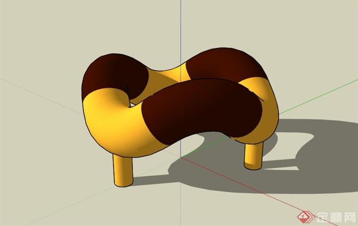 现代软管雕塑设计SU模型(1)