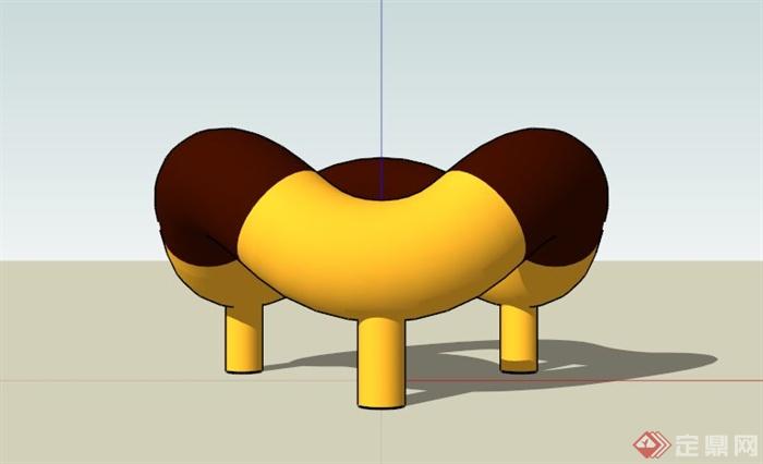 现代软管雕塑设计SU模型(3)