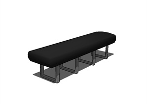 现代风格户外长条凳设计SU(草图大师)模型