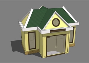 欧式门卫室建筑设计SU(草图大师)模型
