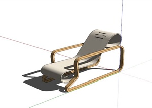 现代户外休闲躺椅设计SU(草图大师)模型素材