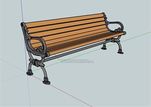 某欧式风格户外长椅设计SU(草图大师)模型