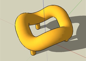 黄色异形坐凳SU(草图大师)模型