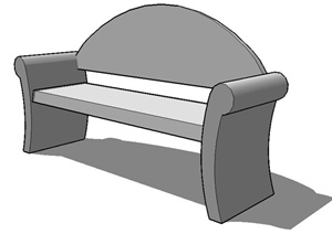 简约石凳坐凳SU(草图大师)模型