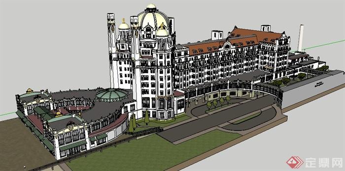 法式风格酒店sketchup草图大师模型(2)