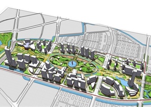 某现代城市详细规划设计SU(草图大师)模型