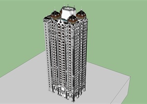 某台湾高雄住宅大楼建筑设计SU(草图大师)模型