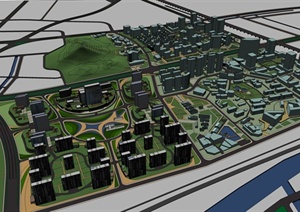 某现代城市完整规划设计SU(草图大师)模型