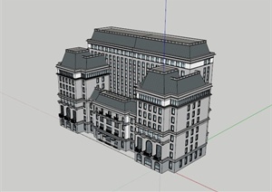 新古典高层酒店设计sketchupSU(草图大师)模型