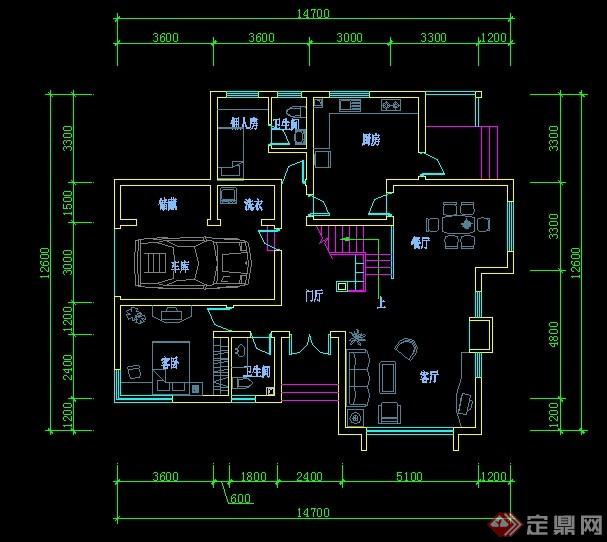 某住宅别墅建筑设计CAD方案(1)