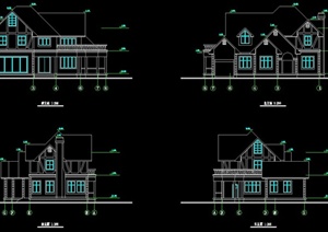 美式二层住宅别墅设计方案图