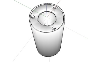 现代风格圆柱垃圾桶设计SU(草图大师)模型