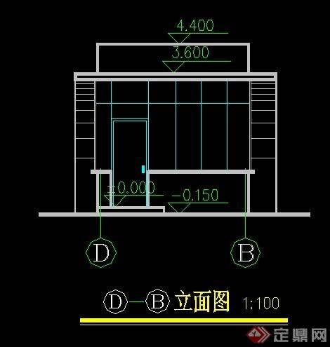 现代风保安室大门设计CAD方案(4)