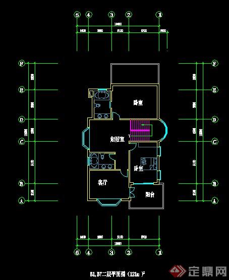 现代两层住宅别墅建筑设计CAD方案(2)