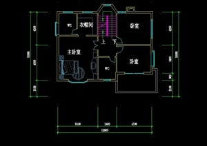 某多层别墅住宅建筑设计cad方案图