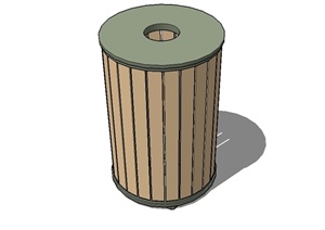 某现代风格圆柱垃圾桶SU(草图大师)模型
