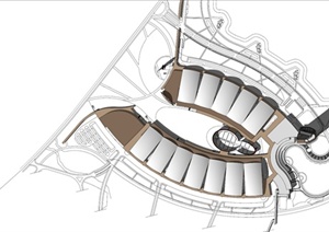 某现代风格会展中心建筑设计SU(草图大师)模型