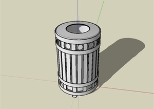 现代风格无材质贴图垃圾桶设计SU(草图大师)模型