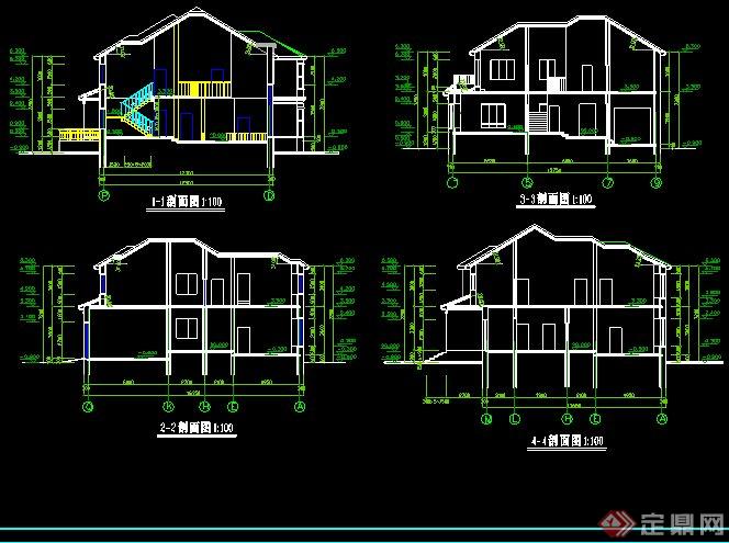 现代多层别墅设计(CAD方案+JPG效果图）(3)