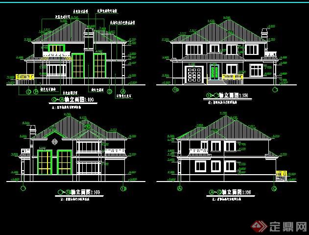 现代多层别墅设计(CAD方案+JPG效果图）(4)