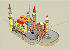 童趣城堡建筑设计SU(草图大师)模型