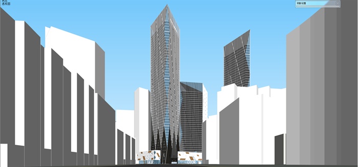 现代超高层商业综合体建筑设计su模型