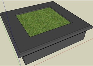 方形种植池花池设计SU(草图大师)模型