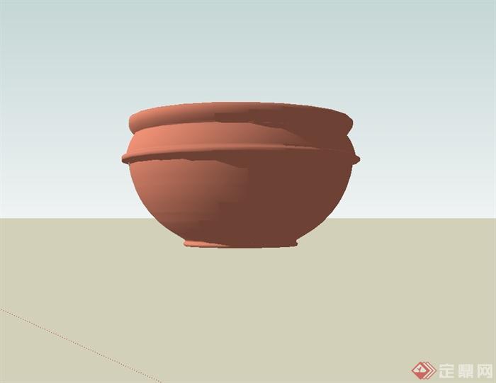 陶罐花钵设计su模型(2)