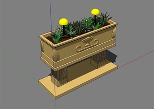 某欧式风格花槽植物设计SU(草图大师)模型