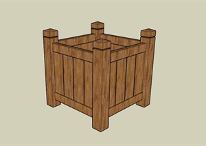 现代木材花箱设计SU(草图大师)模型