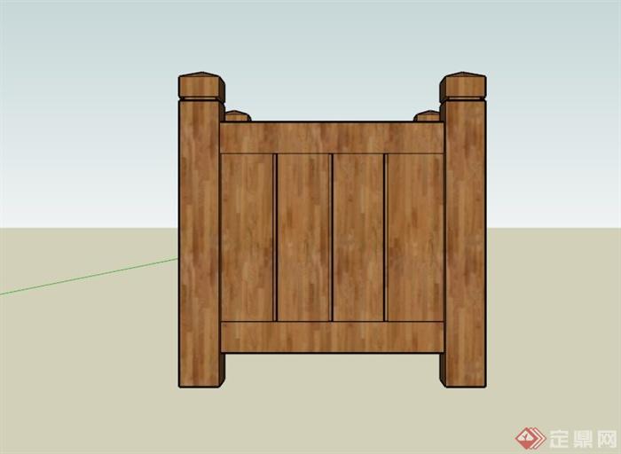 现代木材花箱设计SU模型(3)