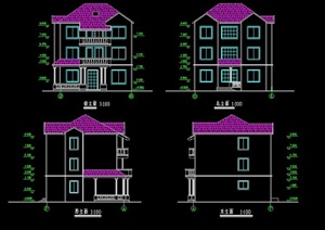 欧式三层别墅住宅建筑施工图