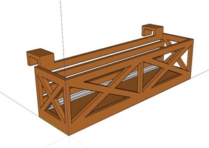 现代木制镂空花箱设计SU(草图大师)模型