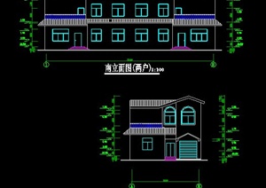 中式双拼别墅建筑方案图