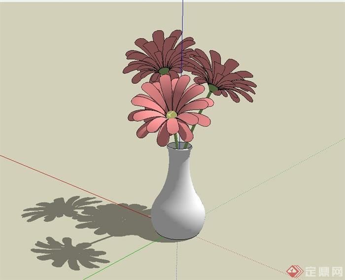 某花瓶插花设计su模型(2)