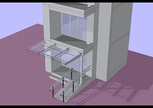某小区单元入口雨棚设计3d模型