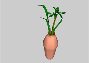 现代室内简约花瓶植物设计SU(草图大师)模型