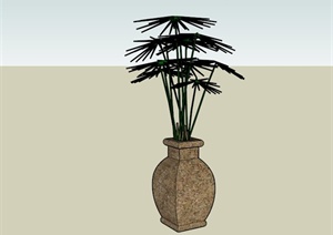 雅致花钵植物设计SU(草图大师)模型