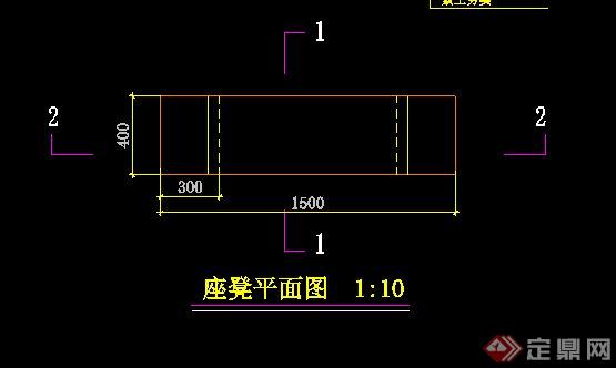 现代简约石材坐凳CAD施工图(2)