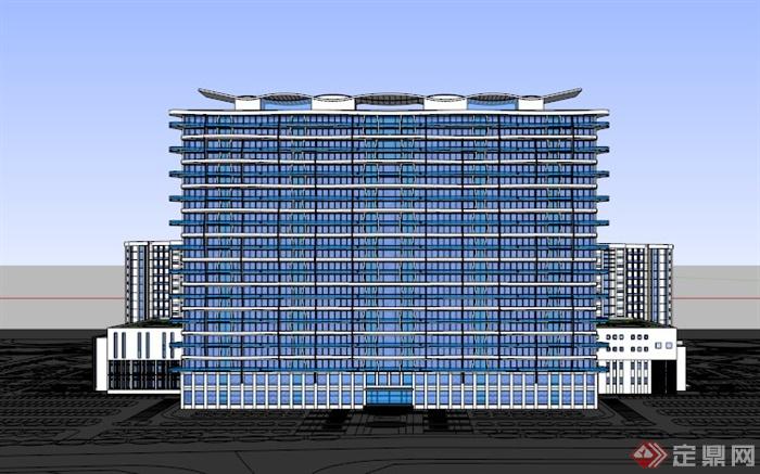 现代政府办公楼设计SU模型(5)