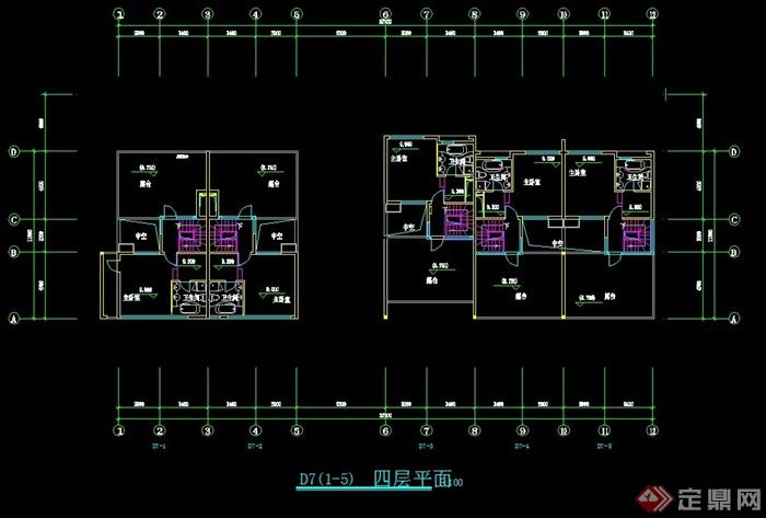 现代联排别墅设计CAD方案(4)