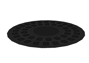 圆形镂空树池盖板设计SU(草图大师)模型