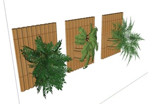 竹排植物景观小品设计SU(草图大师)模型