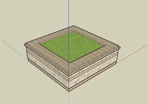 某现代风格砖砌树池设计SU(草图大师)模型