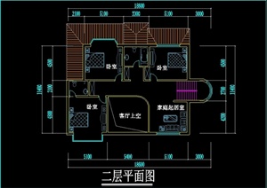 新中式风格别墅设计cad平面图