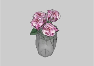某花瓶插花植物设计SU(草图大师)模型