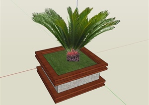 现代风格树池植物设计SU(草图大师)模型