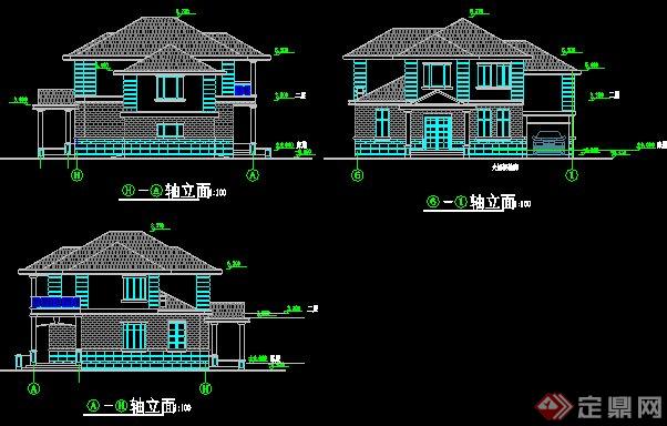 新中式风格二层别墅建筑方案图(1)