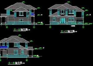 新中式风格二层别墅建筑方案图